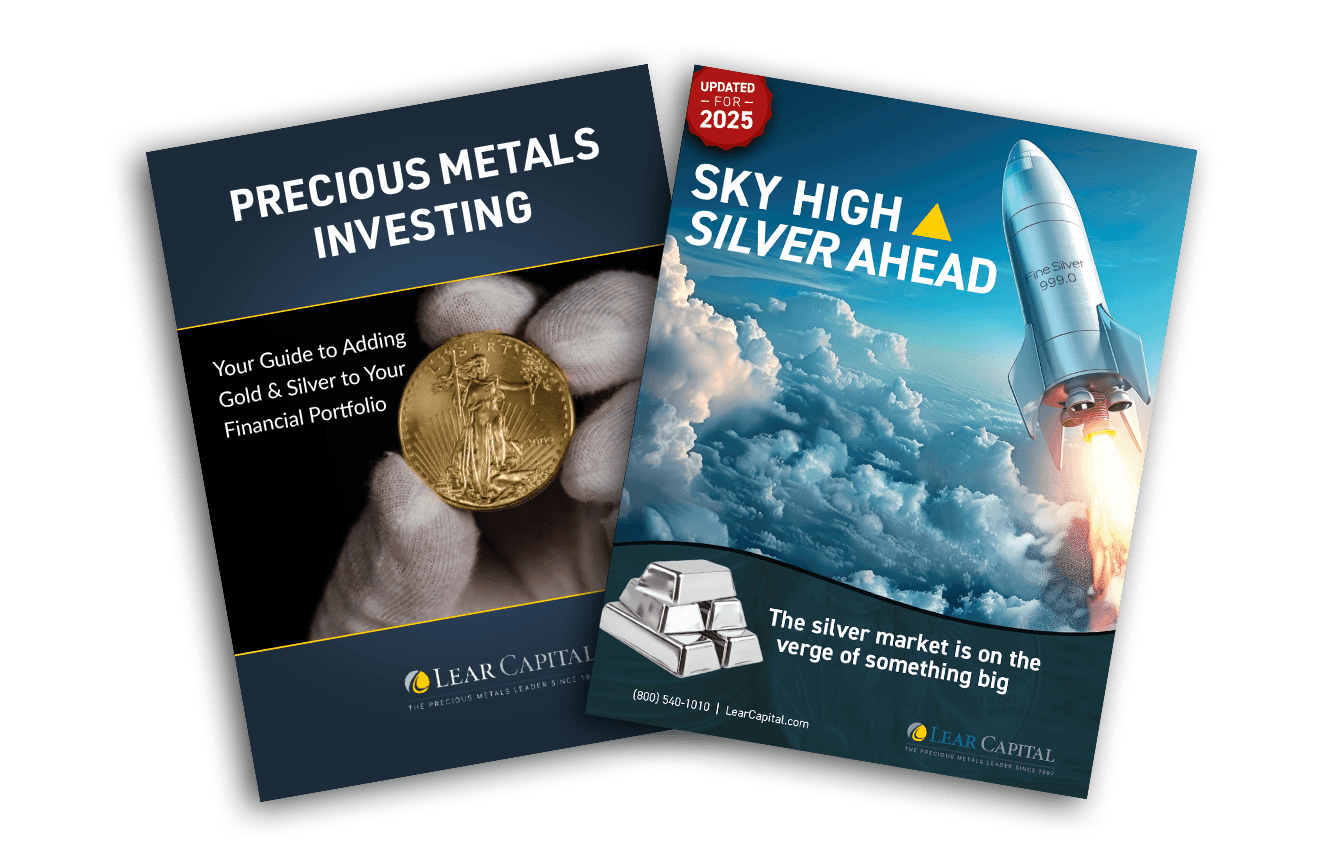 2 brochures: Precious Metals Investing, Sky High Silver Ahead